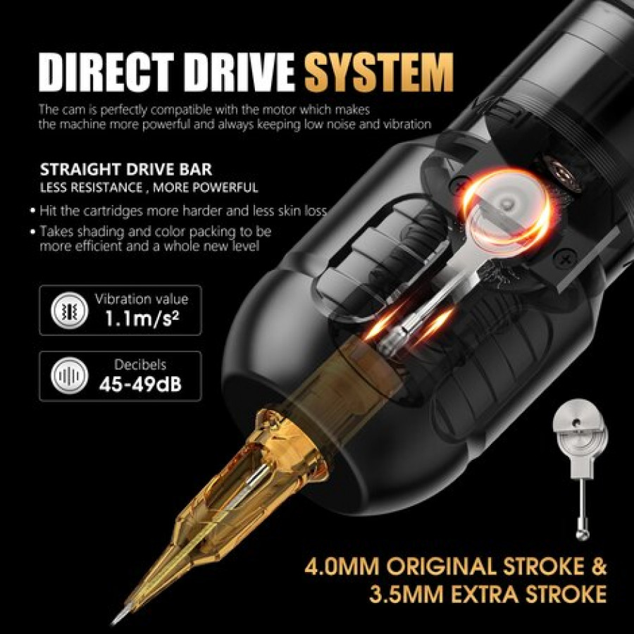 Тату машинка Ambition Zetton Pro 4.0мм + 3.5мм - Silver